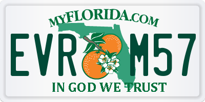 FL license plate EVRM57