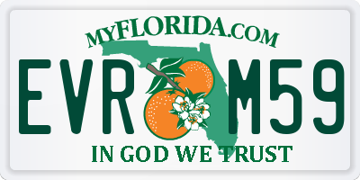 FL license plate EVRM59