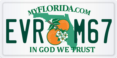 FL license plate EVRM67