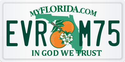 FL license plate EVRM75