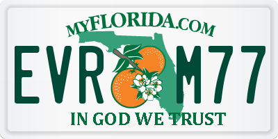 FL license plate EVRM77