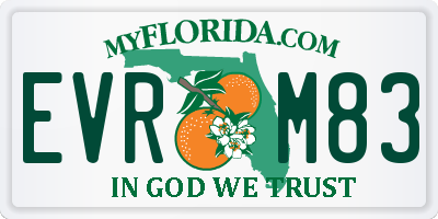 FL license plate EVRM83