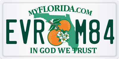 FL license plate EVRM84