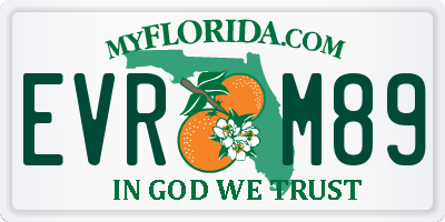 FL license plate EVRM89