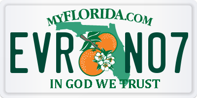 FL license plate EVRN07