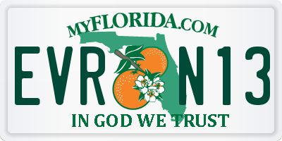 FL license plate EVRN13