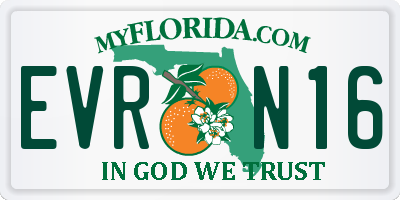 FL license plate EVRN16