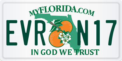 FL license plate EVRN17