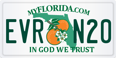 FL license plate EVRN20