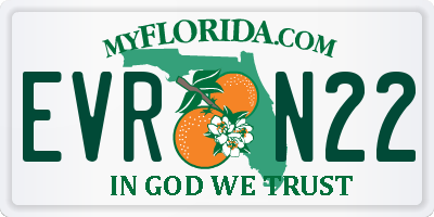 FL license plate EVRN22