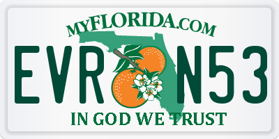 FL license plate EVRN53