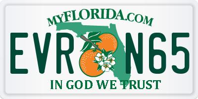FL license plate EVRN65