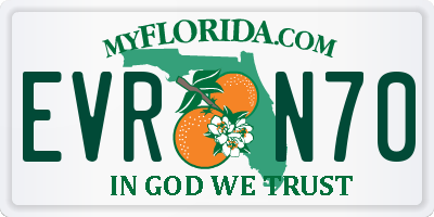 FL license plate EVRN70