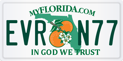 FL license plate EVRN77
