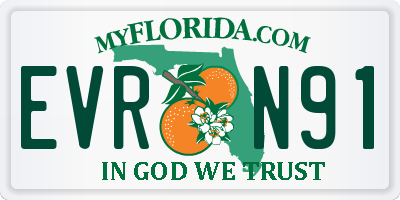 FL license plate EVRN91