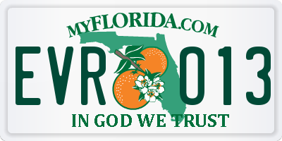 FL license plate EVRO13