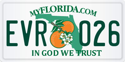 FL license plate EVRO26