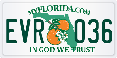 FL license plate EVRO36