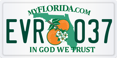 FL license plate EVRO37