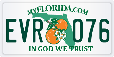 FL license plate EVRO76
