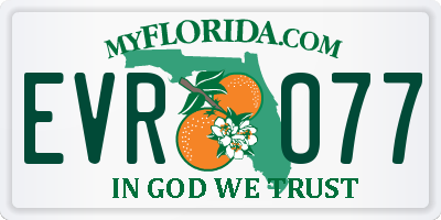 FL license plate EVRO77