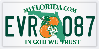 FL license plate EVRO87