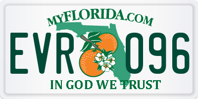FL license plate EVRO96