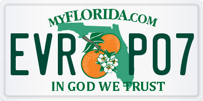 FL license plate EVRP07