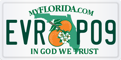FL license plate EVRP09