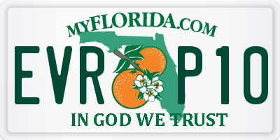 FL license plate EVRP10