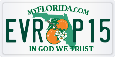 FL license plate EVRP15