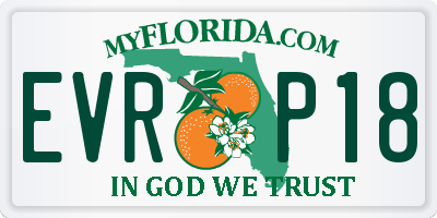 FL license plate EVRP18