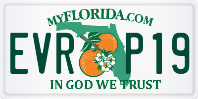 FL license plate EVRP19