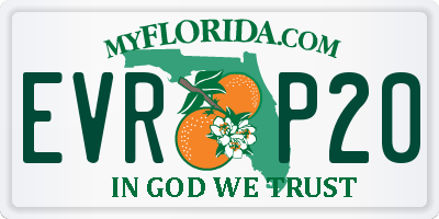 FL license plate EVRP20
