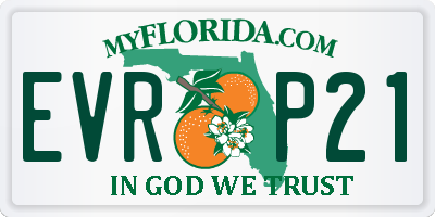 FL license plate EVRP21