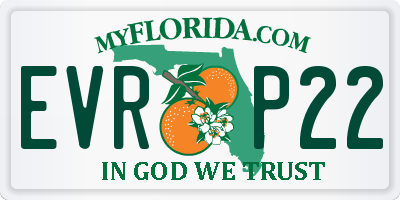 FL license plate EVRP22