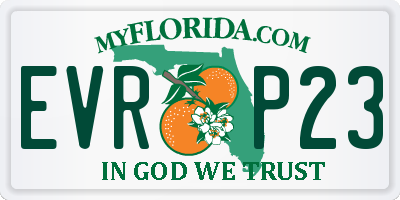 FL license plate EVRP23