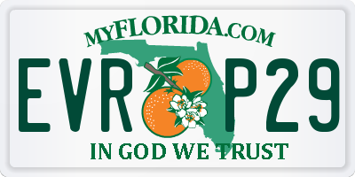 FL license plate EVRP29