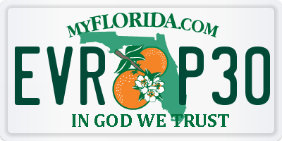 FL license plate EVRP30