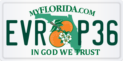 FL license plate EVRP36