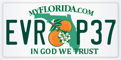 FL license plate EVRP37