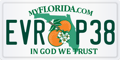 FL license plate EVRP38
