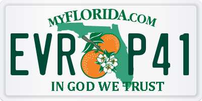 FL license plate EVRP41