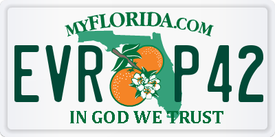 FL license plate EVRP42
