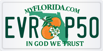 FL license plate EVRP50