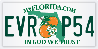 FL license plate EVRP54
