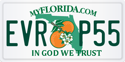 FL license plate EVRP55