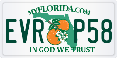 FL license plate EVRP58