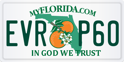FL license plate EVRP60