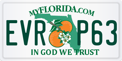 FL license plate EVRP63
